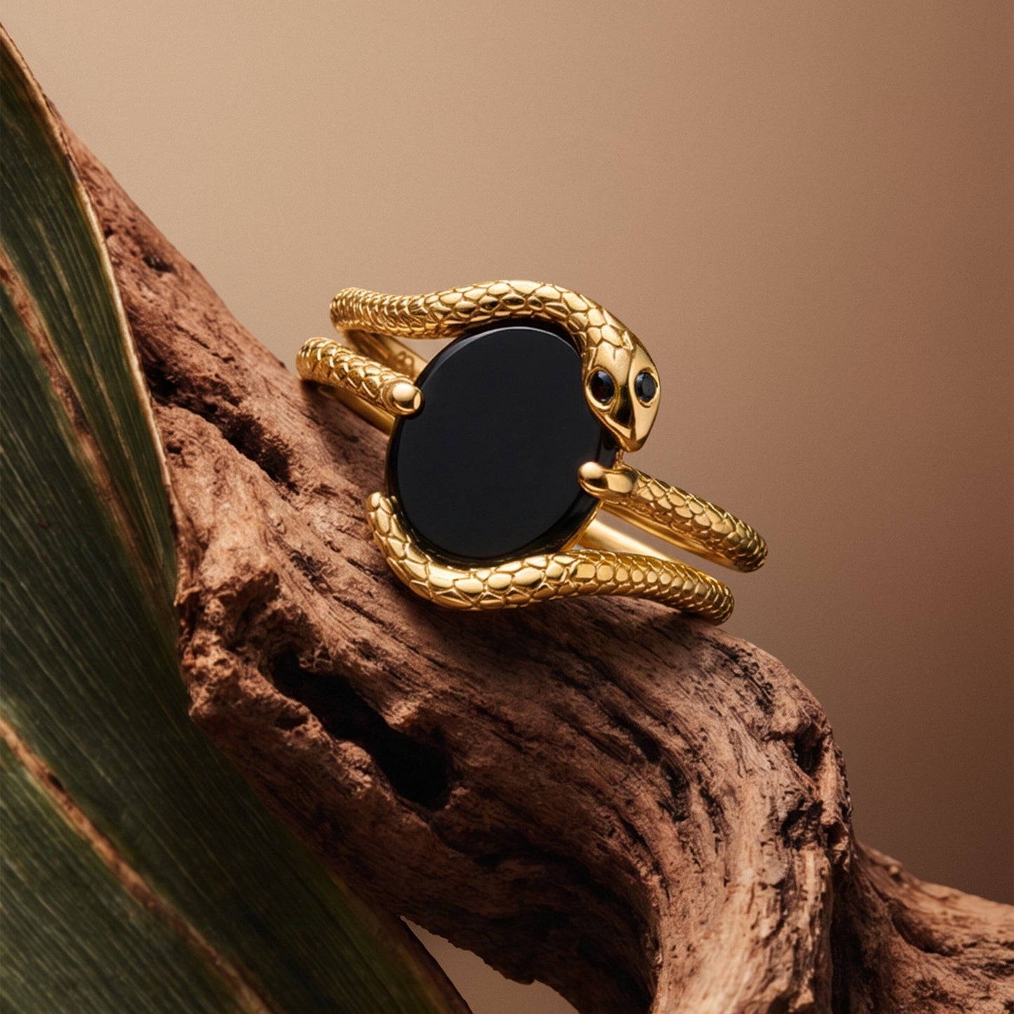 Nox Serpent Stack - Yellow Gold Vermeil styled