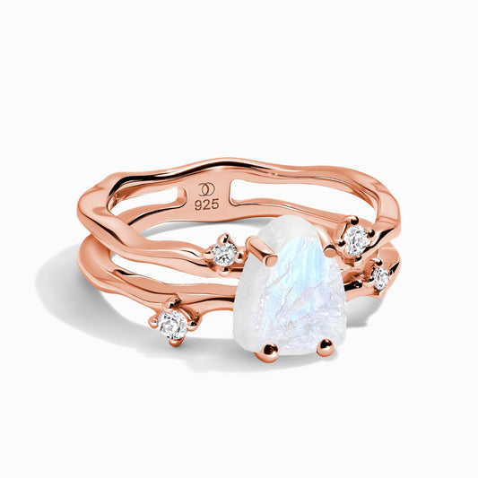 Moonstone Lab Diamond Ring - Flow - RG