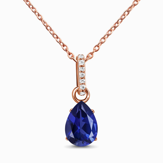 Sway necklace blue sapphire rose gold