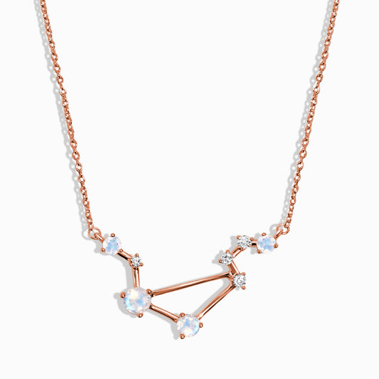 Libra zodiac necklace rose gold