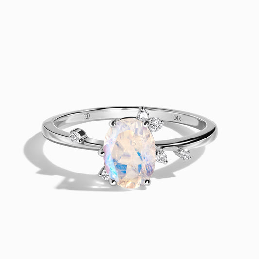Moonstone Diamond Ring - Muse white gold