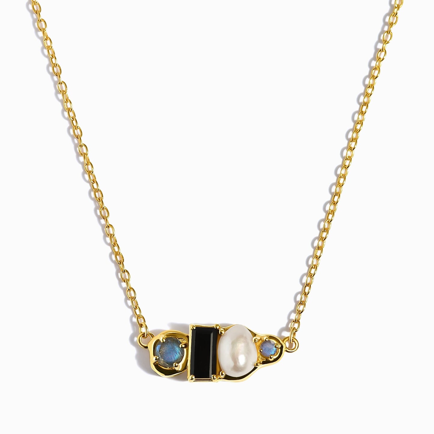 Black Obsidian Pearl Necklace - Treasure