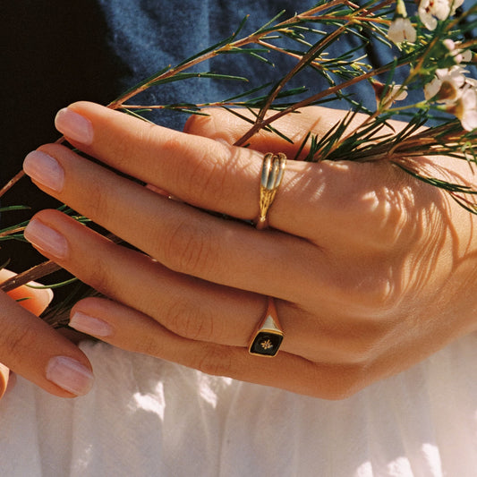 Eclipse Ring - black-enamel-rings