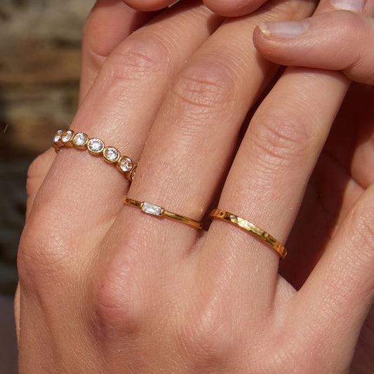 Dainty Crystal Ring - dainty-diamond-gold-ring