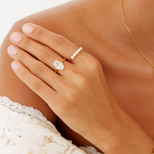 Oval Solitaire Ring - front-solitaire