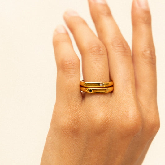 Best Friends Rings Set - modern ring set on hand