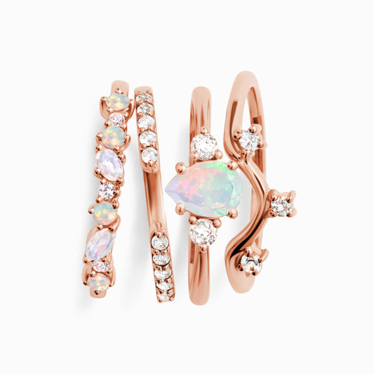 Moonstone Opal Essential Starter Set - rose gold