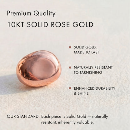 10kt solid rose gold material