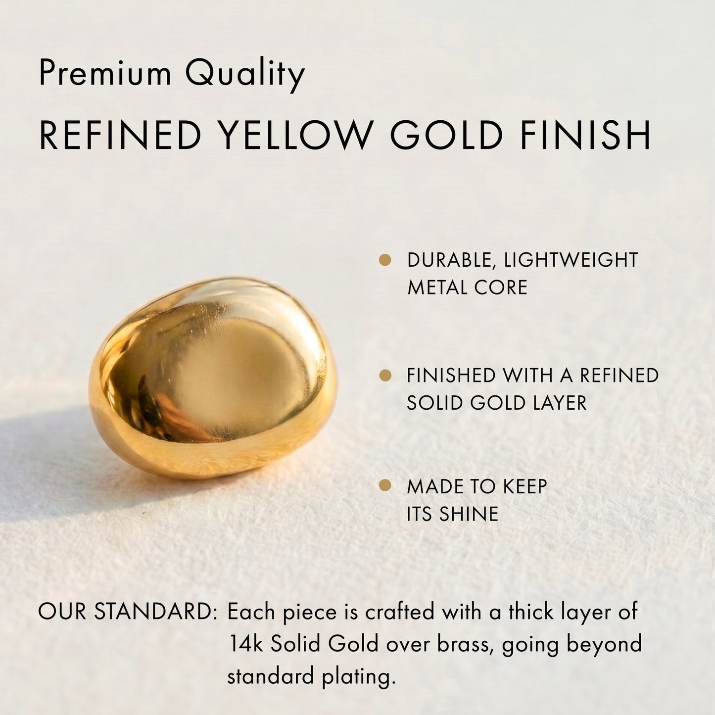 18kt Yellow Gold Plated Brass quality
