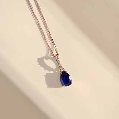 Sway necklace rose gold on neck