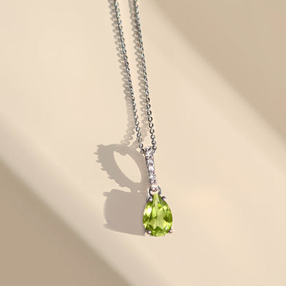 Peridot Necklace Sway - silver flat lay