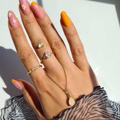 Fine Opal Lab Diamond Ring - Lania