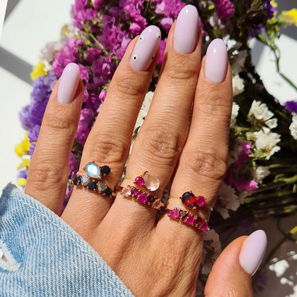 Crush ring rose gold stacked