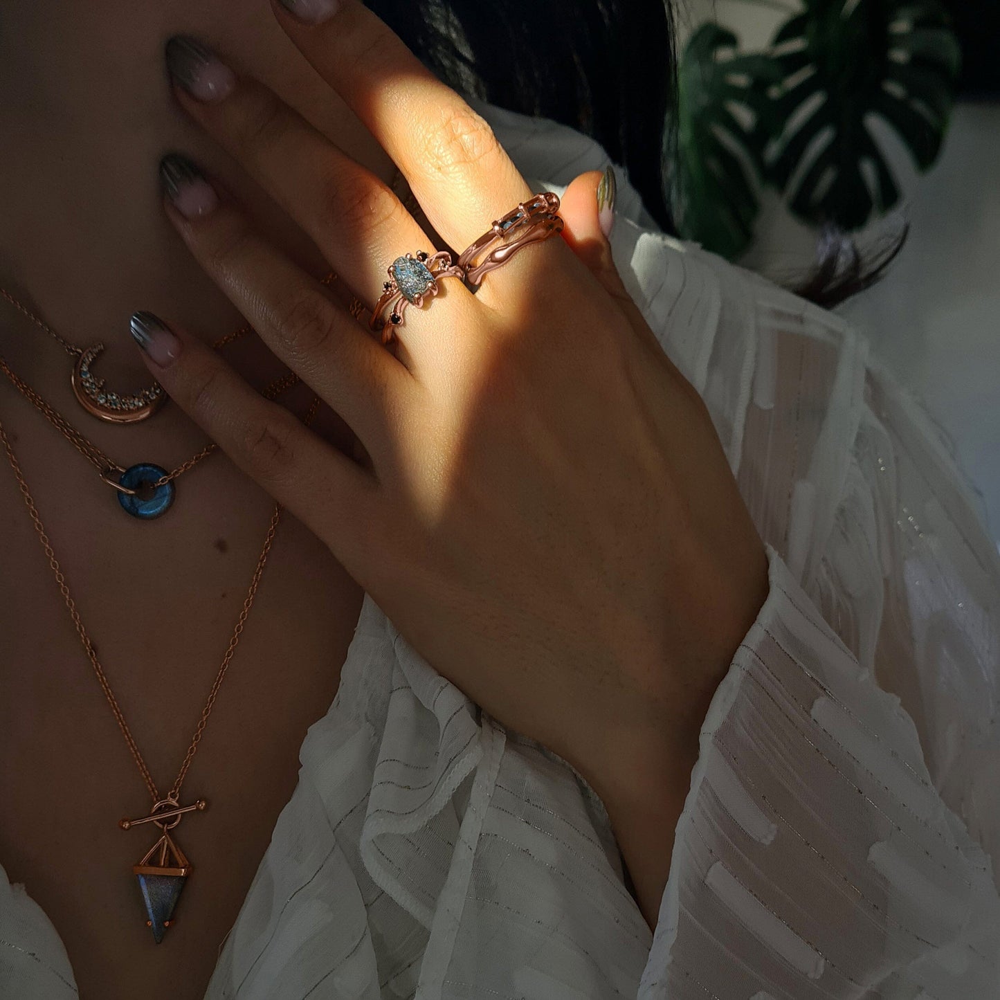 Motion Medicine Ring - worn rose gold lifestyle