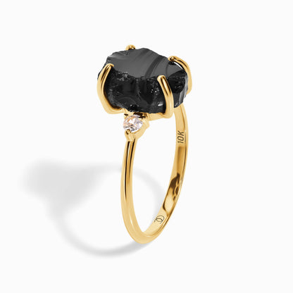 Raw Allure ring yellow gold angle