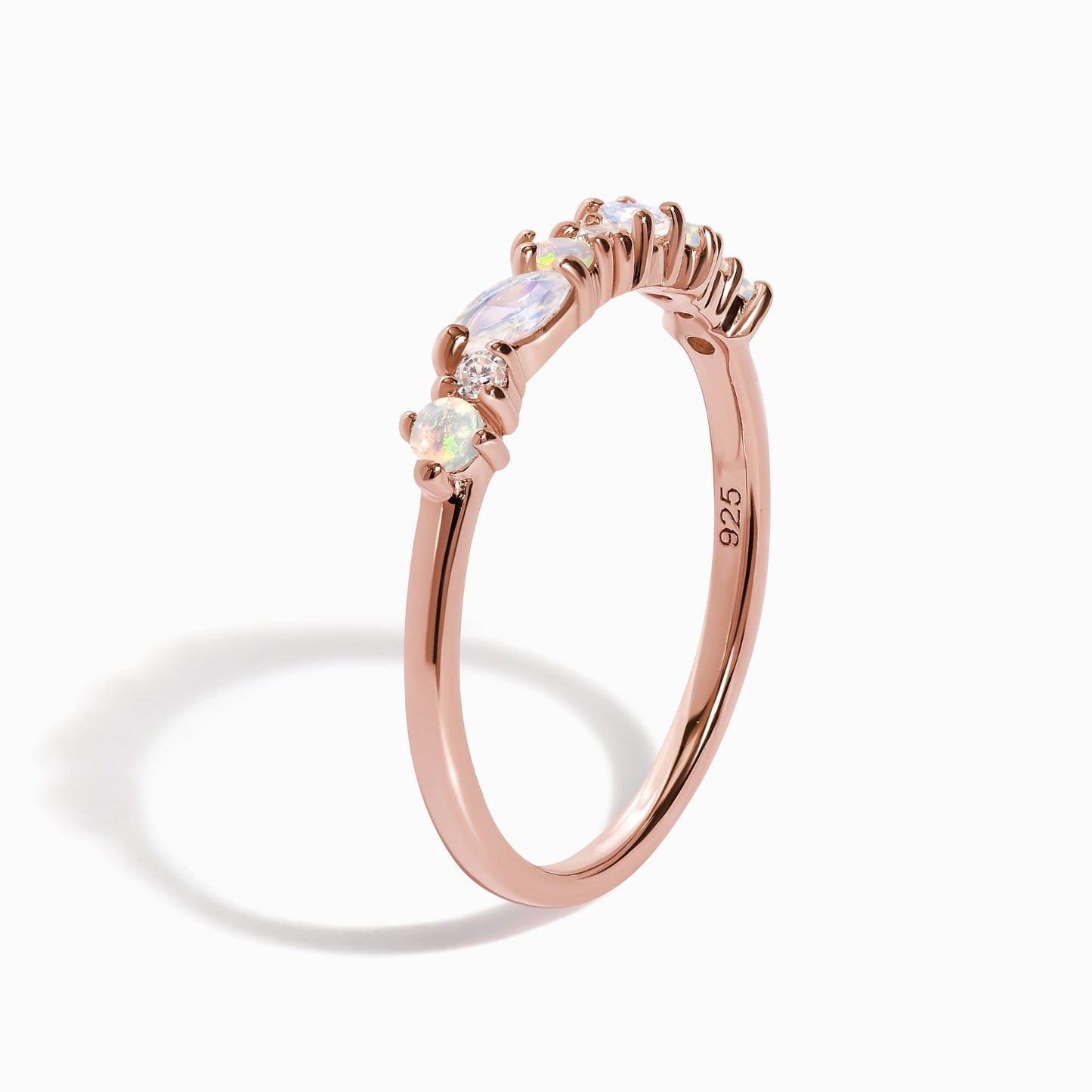 Moonstone Opal Ring - Grace - rose gold detail