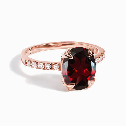Garnet Ring - Harlow - rose gold