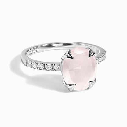 Rose Quartz Ring - Harlow - silver
