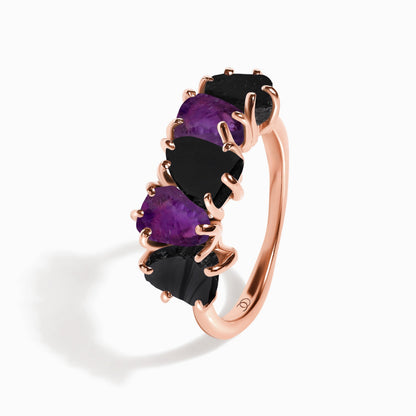 Raw Crystal Ring - Luminous - rose gold angle