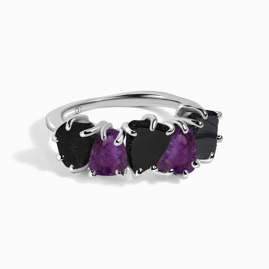 Raw Crystal Ring - Luminous - white rhodium