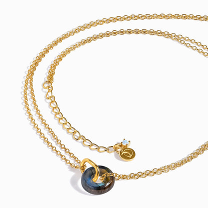 Labradorite Necklace Ora gold model