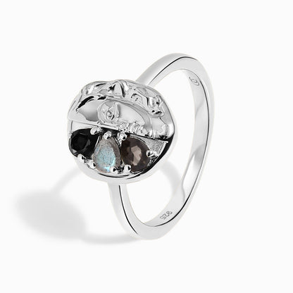 Dark Gradient Ring - Goddess - silver detail