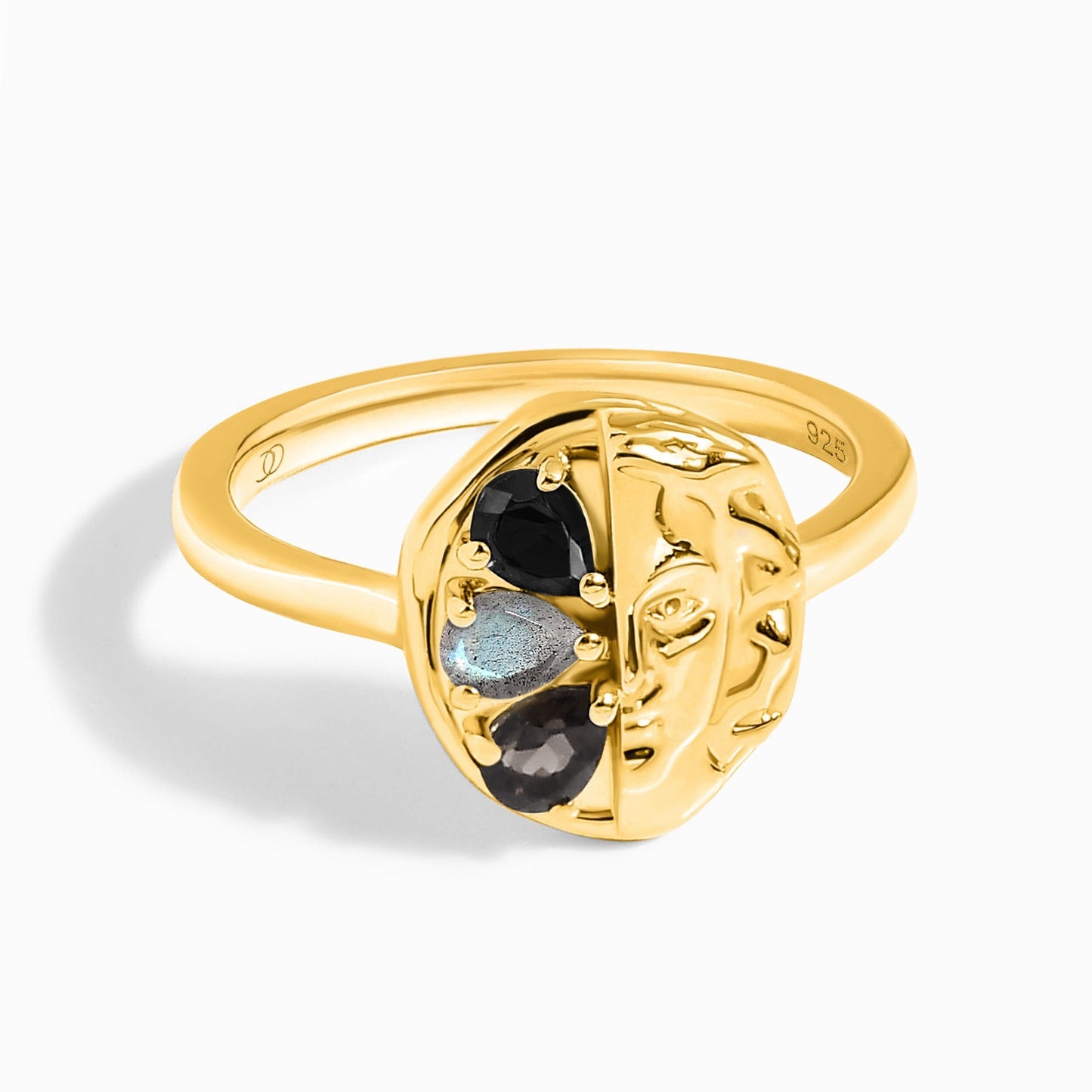 Dark Gradient Ring - Goddess - 18kt Yellow Gold Vermeil