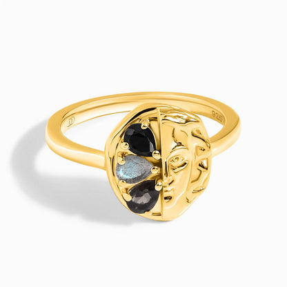 Dark Gradient Ring - Goddess - 18kt Yellow Gold Vermeil