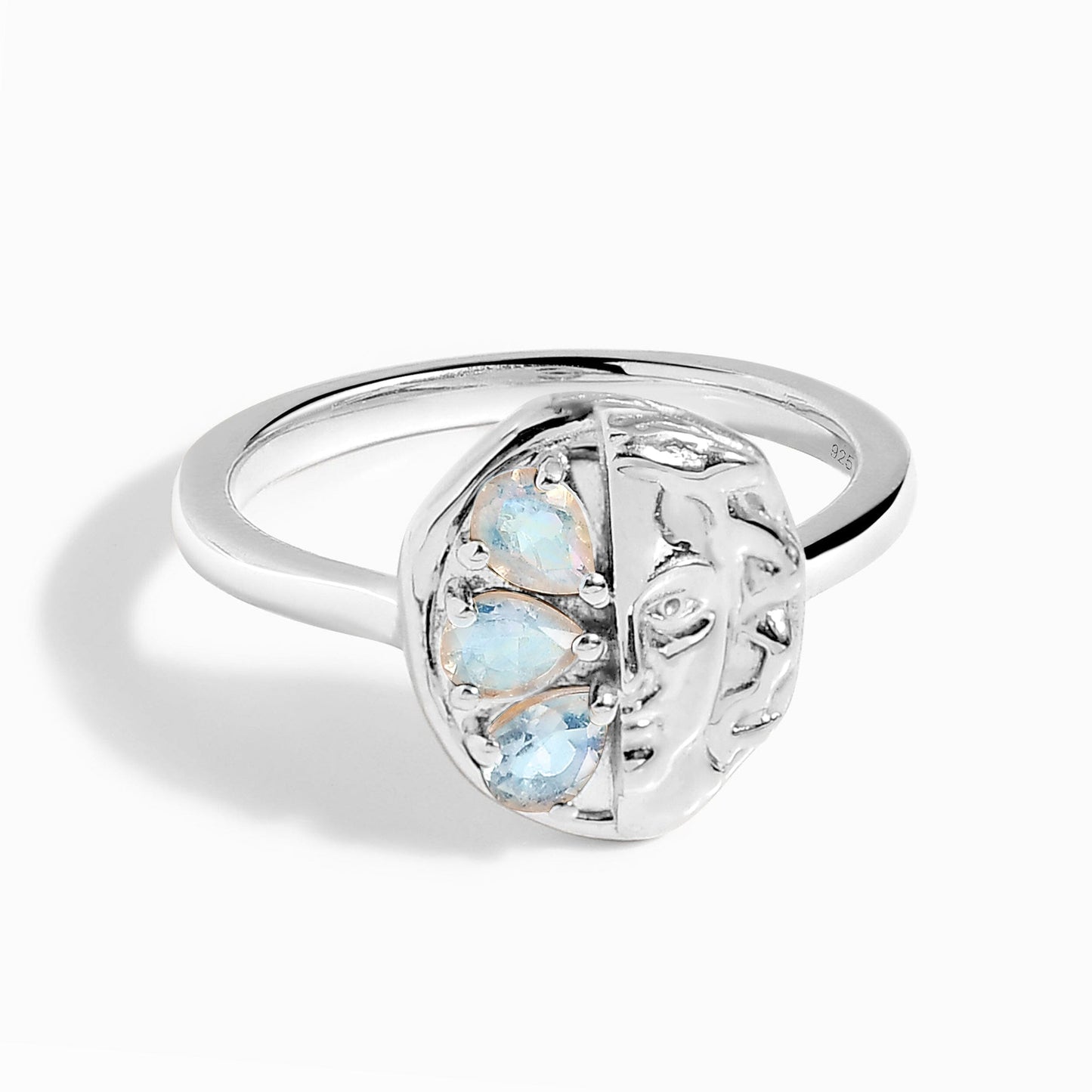 Moonstone Ring - Goddess - sterling silver