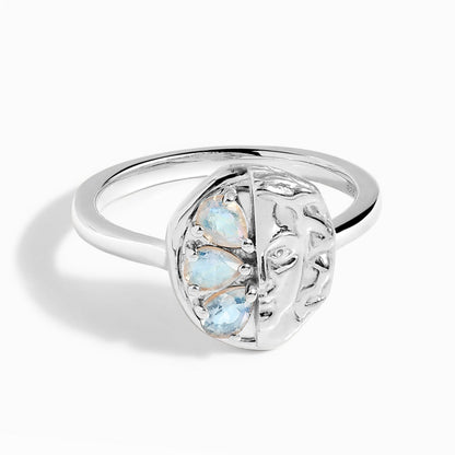 Moonstone Ring - Goddess - sterling silver