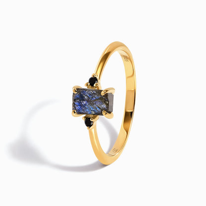 Labradorite Black Onyx Ring Petite Allure & Twinkling Rings