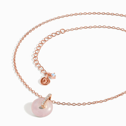 Rose Quartz Necklace - Liora - rose gold chain