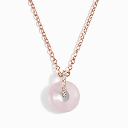 Rose Quartz Necklace - Liora - rose gold