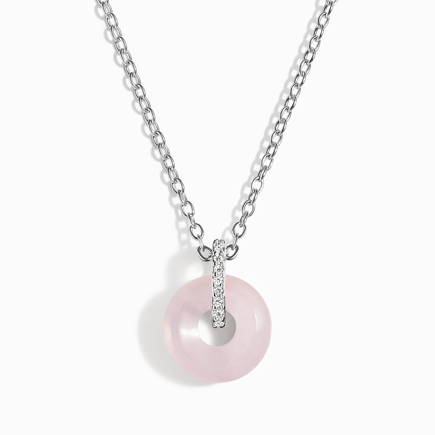 Rose Quartz Necklace - Liora - silver