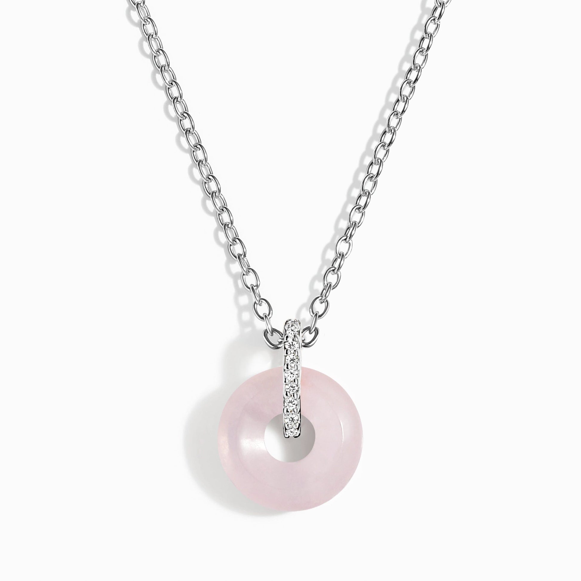 Rose Quartz Necklace - Liora - silver