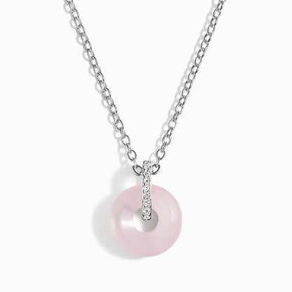 Rose Quartz Necklace - Liora - silver