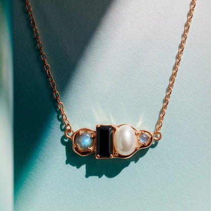 Black Obsidian Pearl Necklace - Treasure worn
