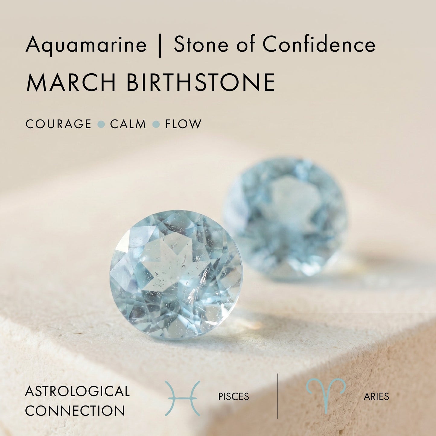 Aquamarine meaning tile, March birthstone