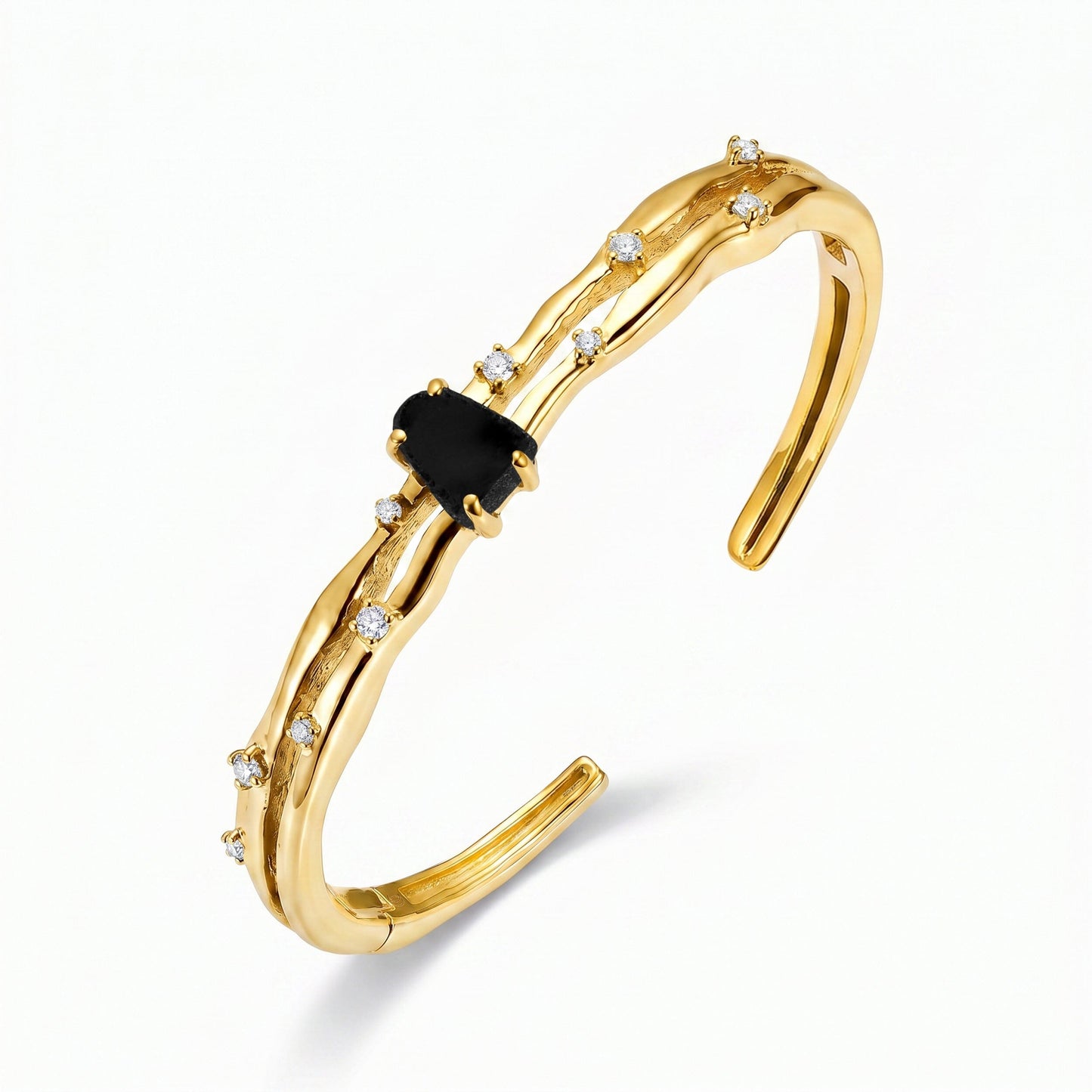 Black Obsidian Cuff - Flow