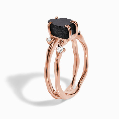Flow Ring - rose gold side view