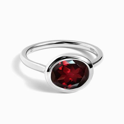Skin-Touch garnet ring silver
