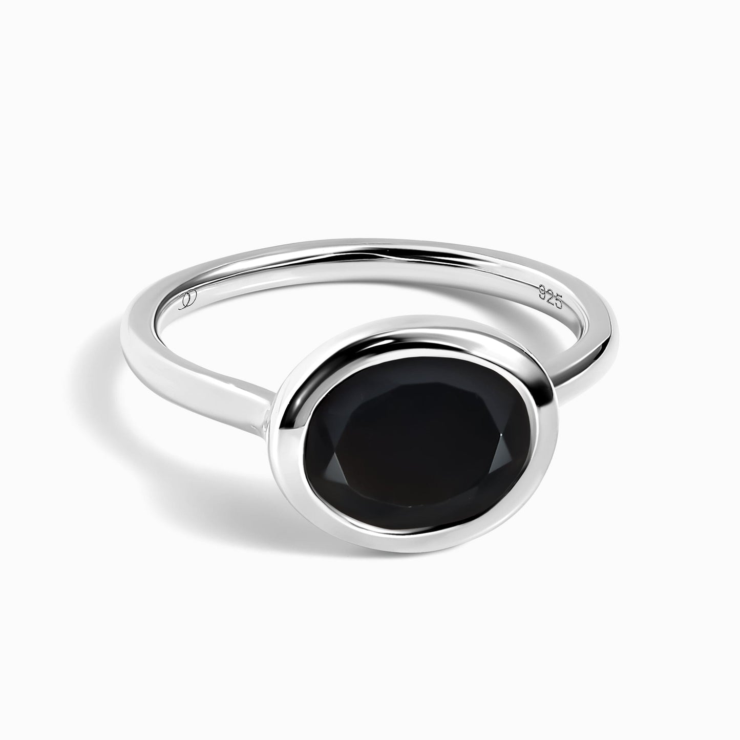 Black Obsidian Ring - Skin-Touch - silver