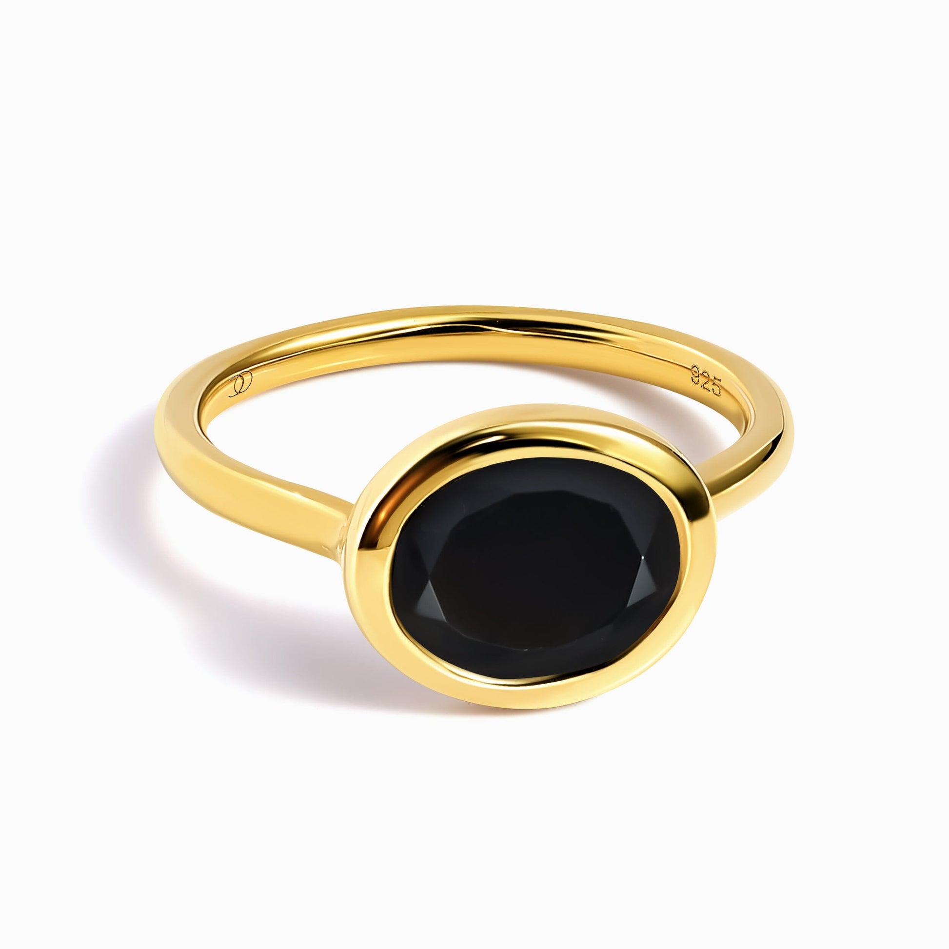Black Obsidian Ring - Skin-Touch - yellow gold