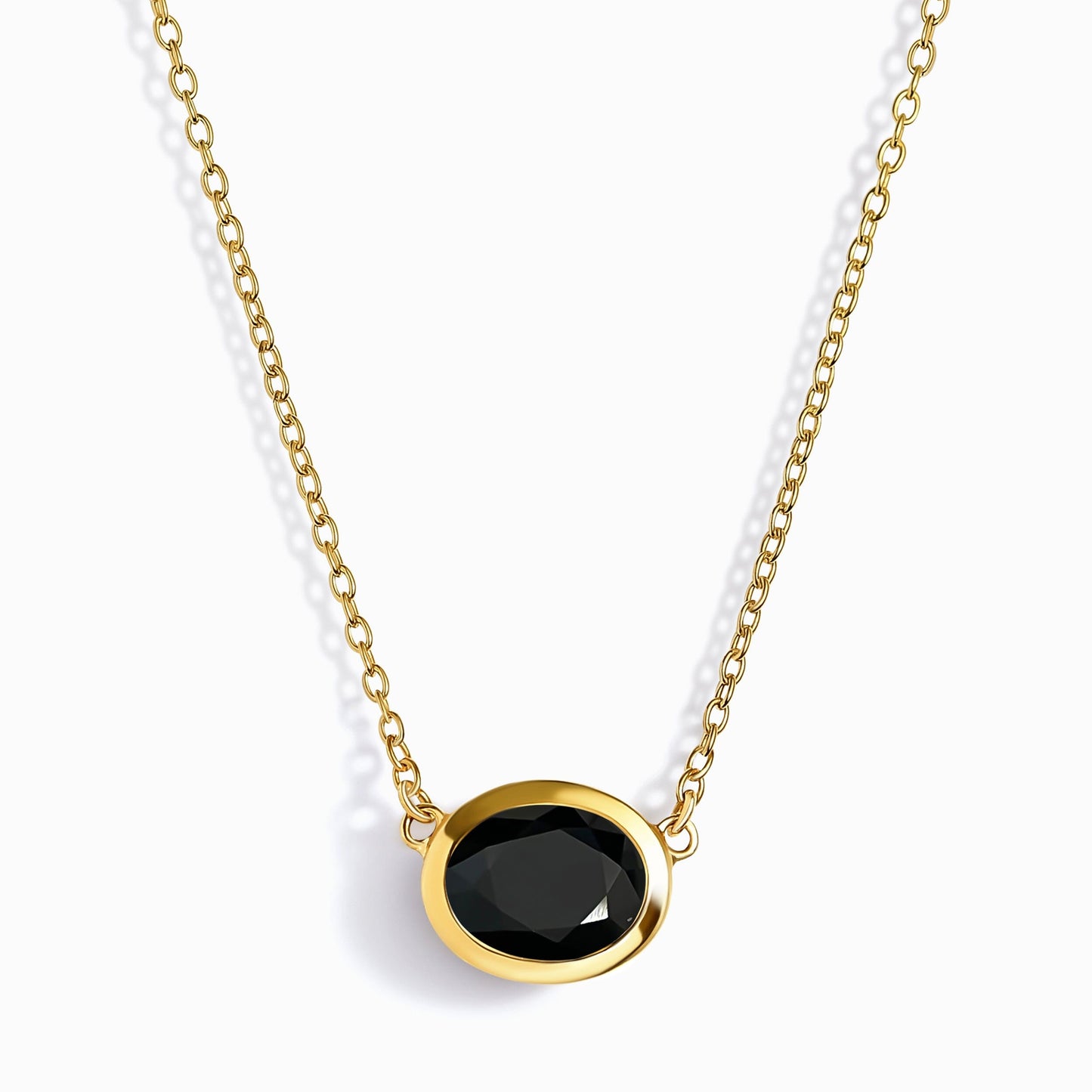 Black Obsidian Necklace - Skin-Touch - yellow gold