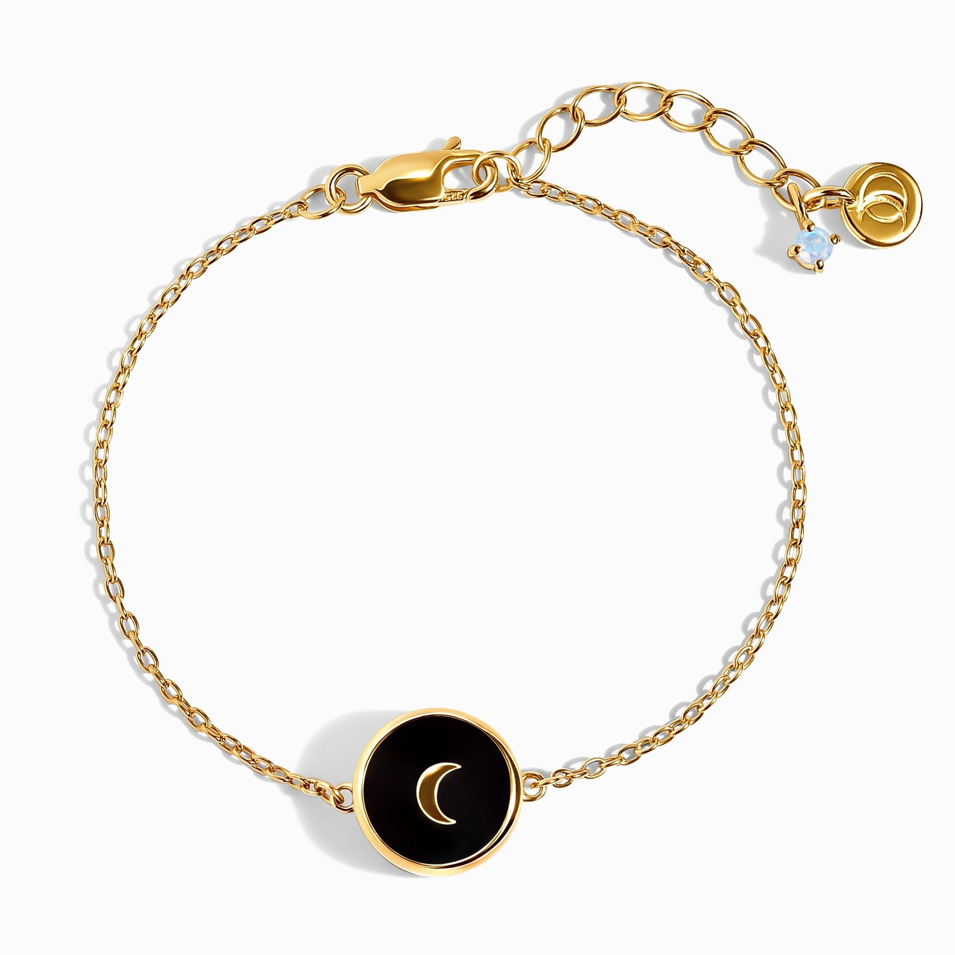 Black Onyx Pearl Bracelet - Yellow Gold Vermeil angle 2