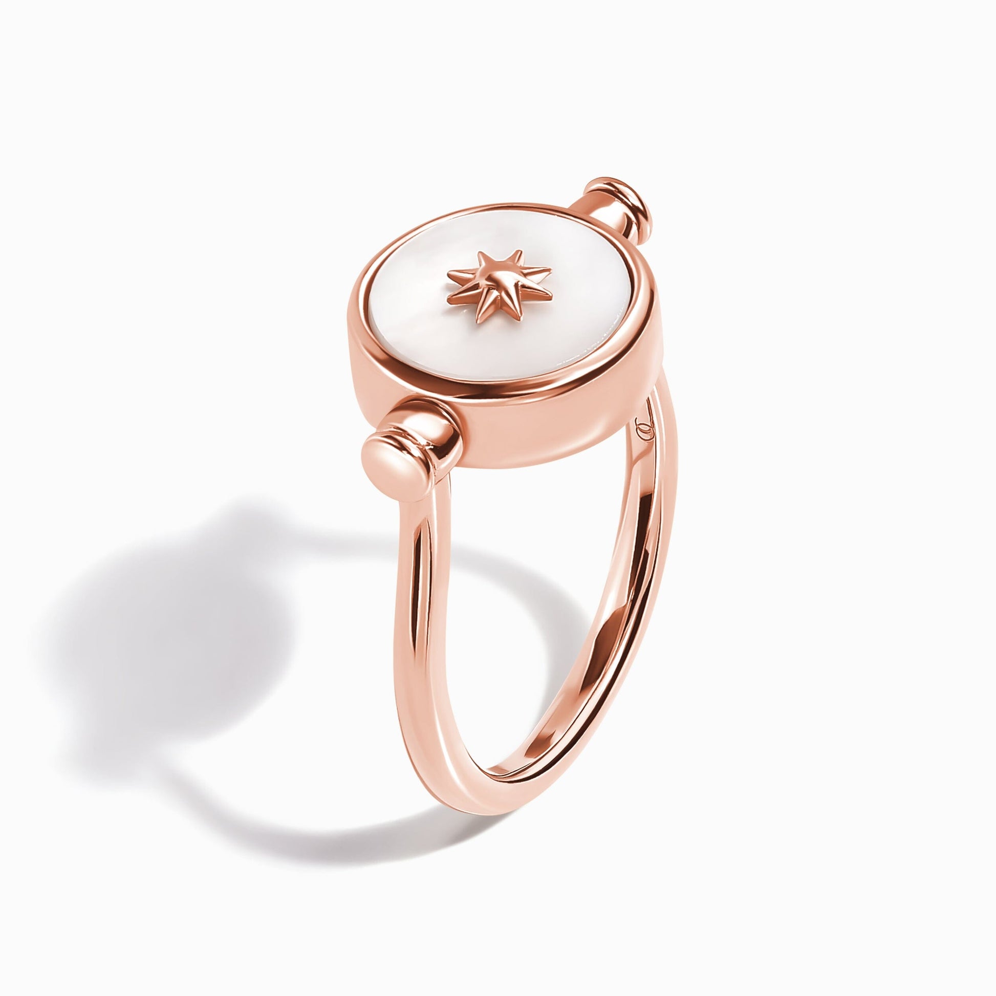 Black Onyx Pearl Ring - Rose Gold Vermeil angle