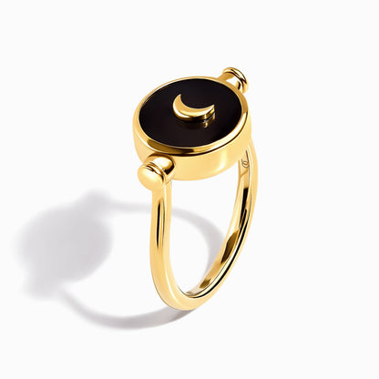 Black Onyx Pearl Ring - Yellow Gold Vermeil detail 2