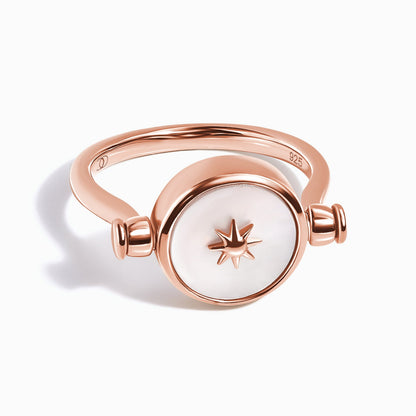 Black Onyx Pearl Ring - Rose Gold Vermeil detail