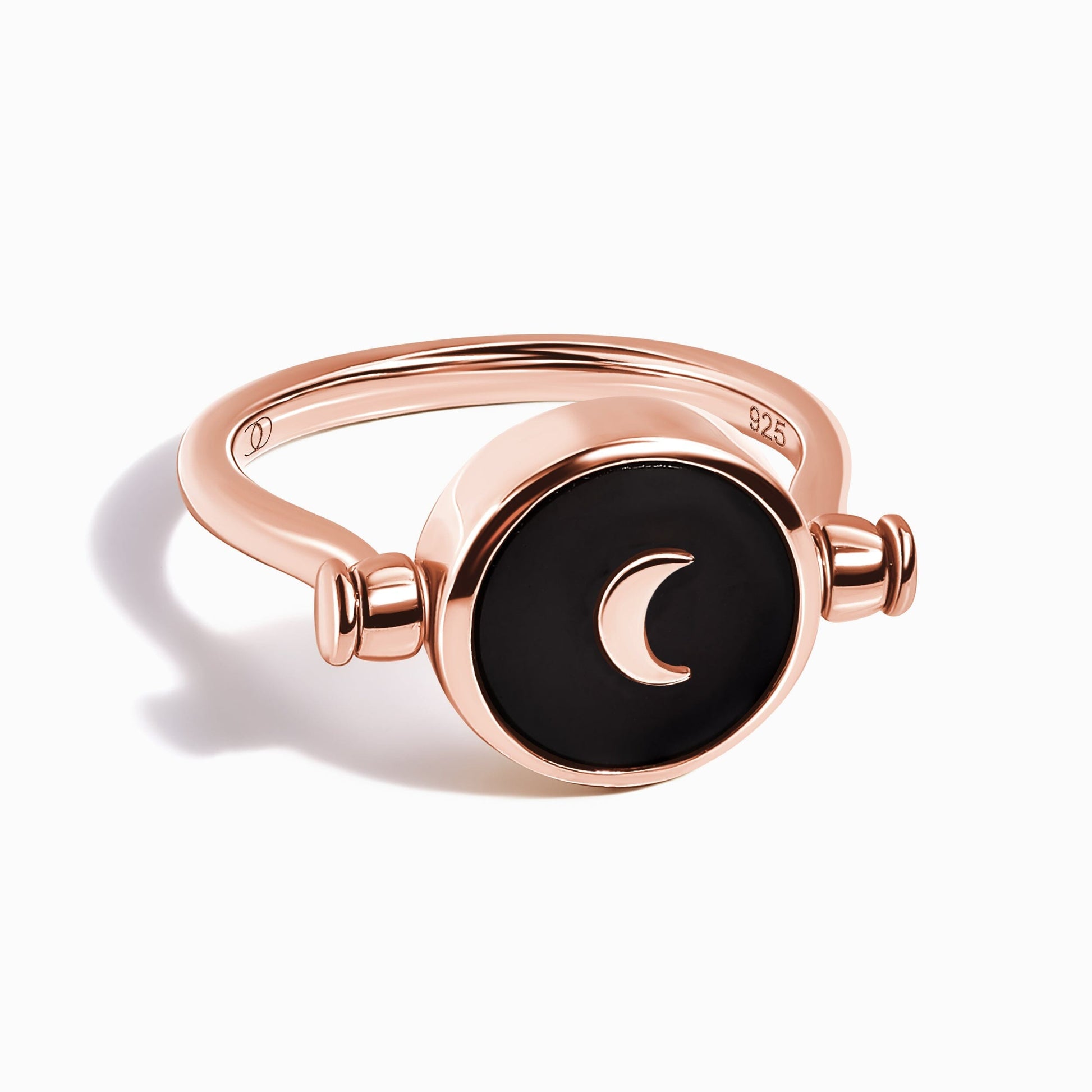 Black Onyx Pearl Ring - Rose Gold Vermeil detail 3