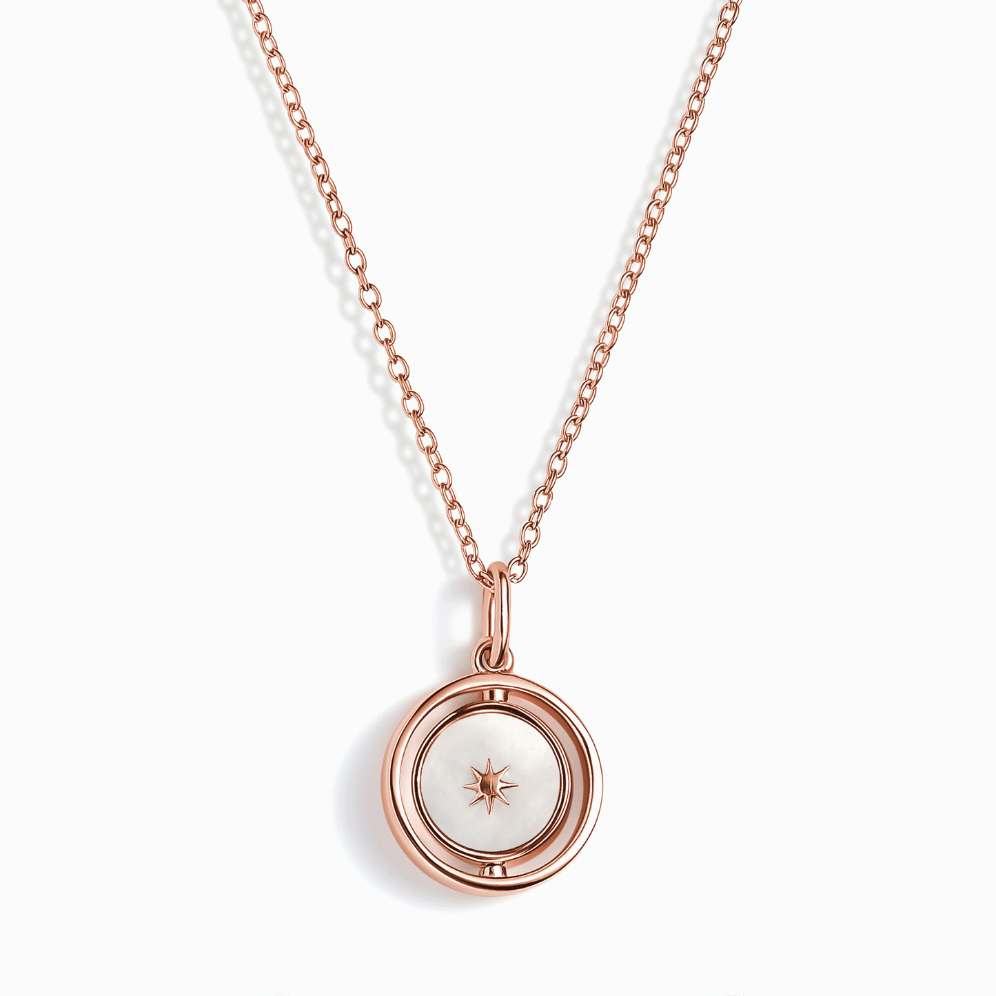 Black Onyx Pearl Necklace Night & Day - spinning rose gold